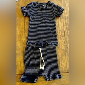 Mebie Baby navy short set, size 6-12 months